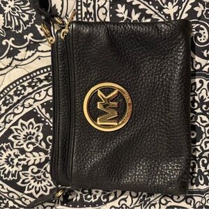 Michael Kors Black Leather Crossbody Bag